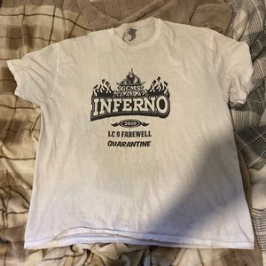 White t shirt with black print